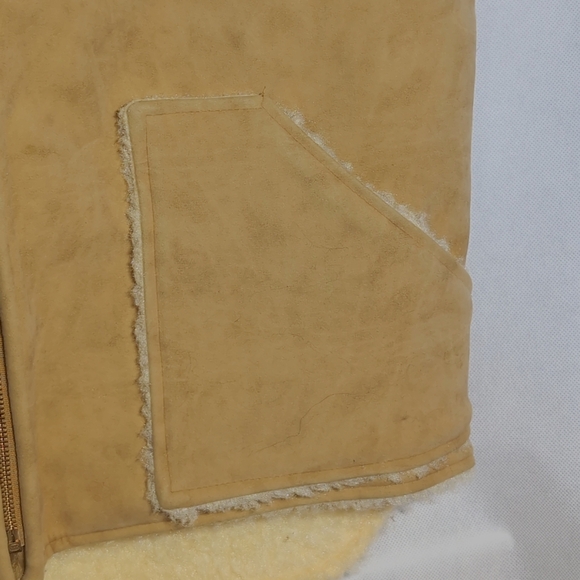 Swingster Vintage Men's XL Tan Faux Shearling Vest Shawnee Mission KS - Picture 3 of 7